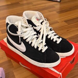 Nike Black and White Suede High-Tops